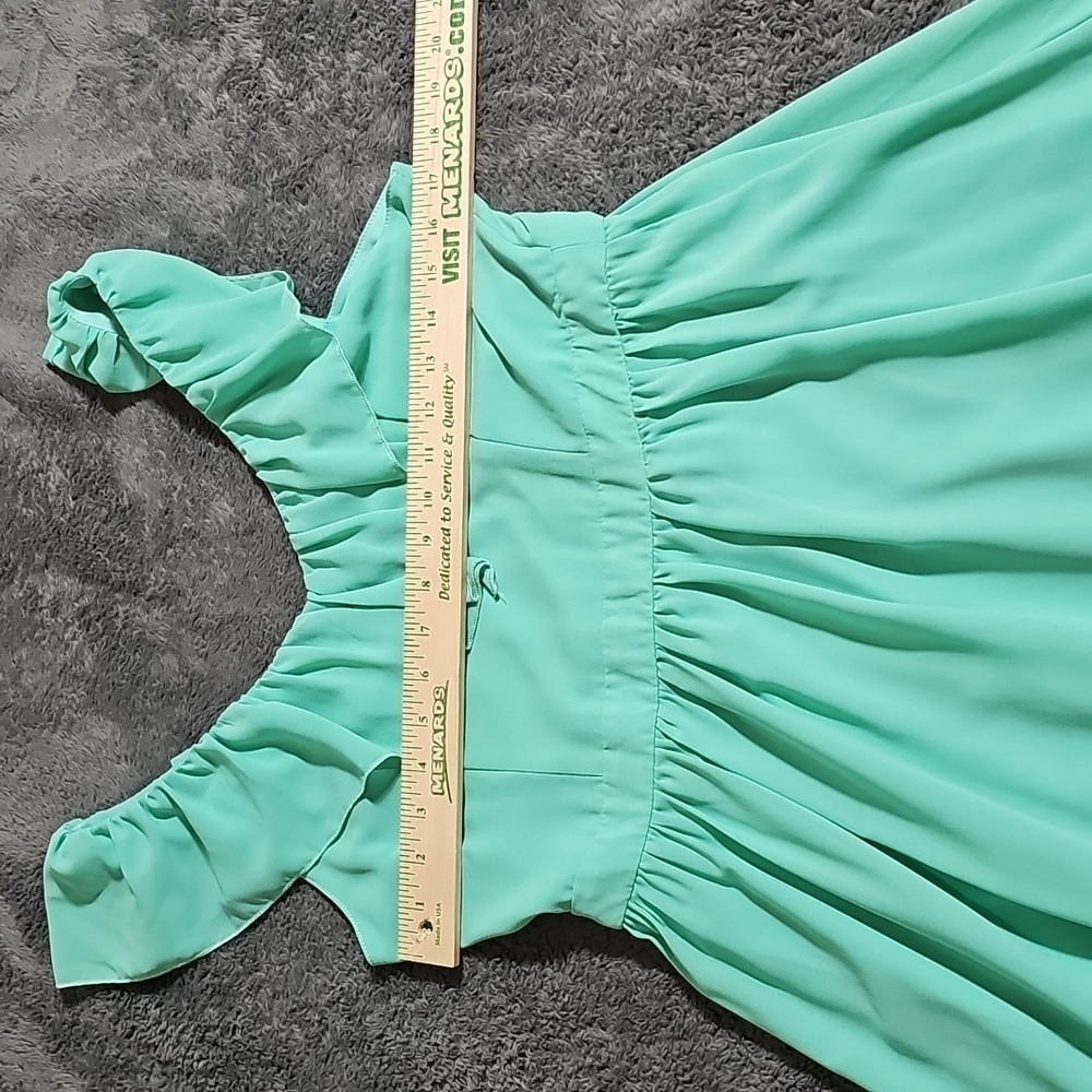 UO Los Angeles Seafoam Green Ruffle Sleeve Dress Size L - Picture 5 of 6